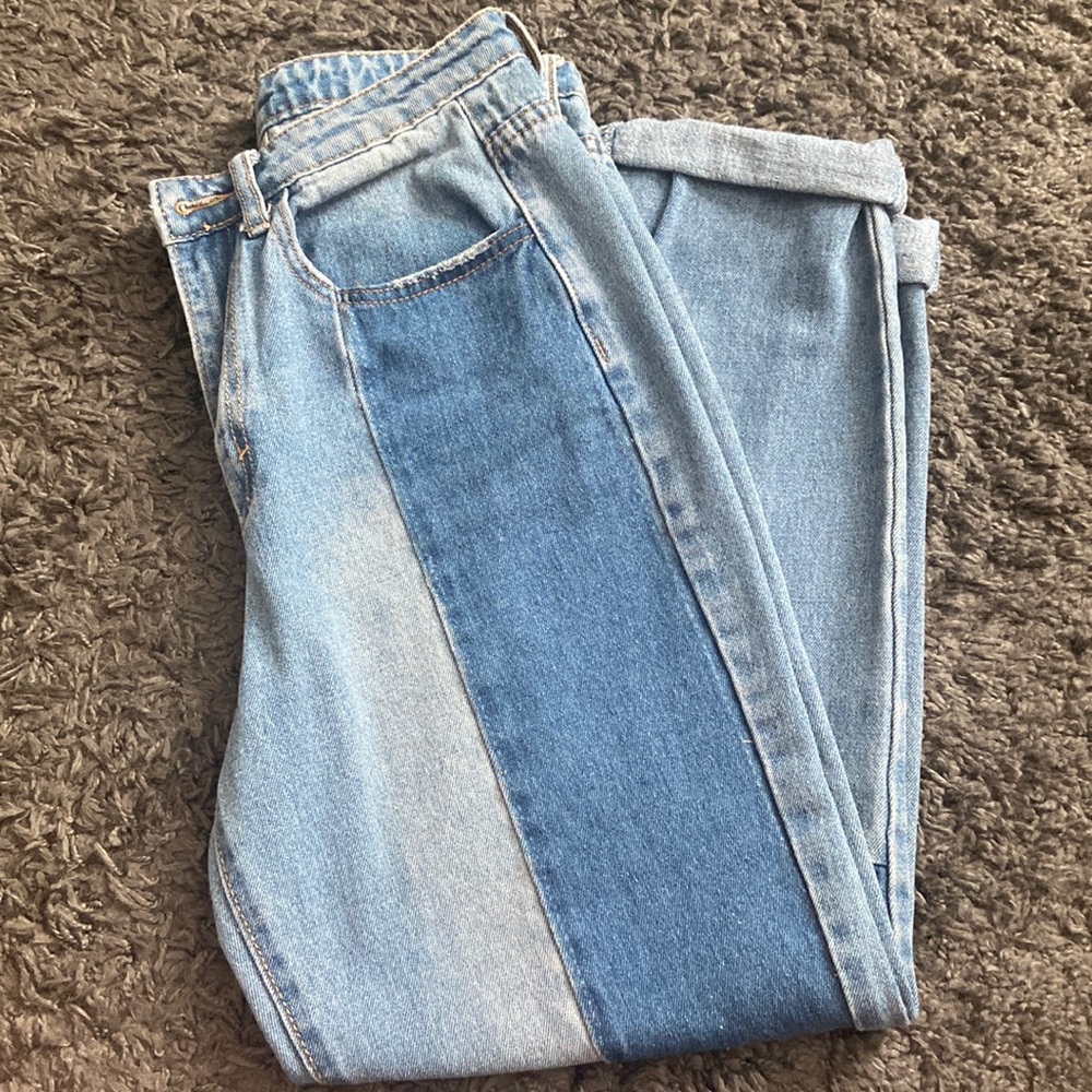 Denim Patterned Mom Jeans